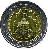 2 евро 2004 Ватикан 75 лет образования Государства Ватикан.