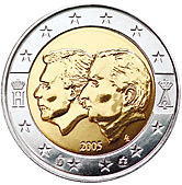 2 евро 2005 Бельгия Бельгийско-Люксембургский экономический союз