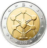 2 евро 2006 Бельгия Конструкция Атомиум в Брюсселе